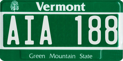 VT license plate AIA188