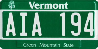 VT license plate AIA194