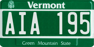 VT license plate AIA195