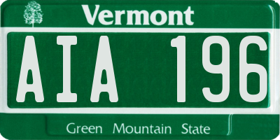VT license plate AIA196