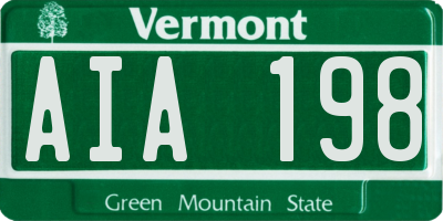 VT license plate AIA198