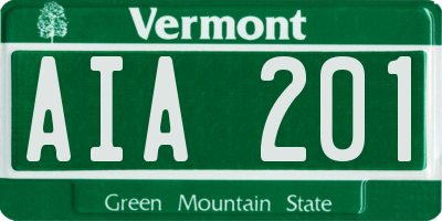 VT license plate AIA201