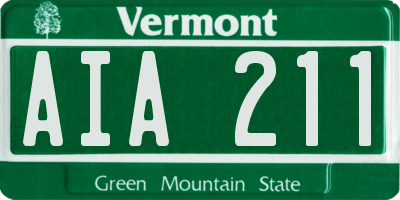 VT license plate AIA211