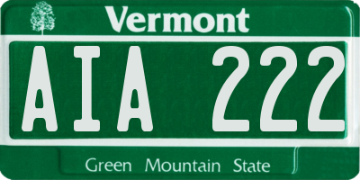 VT license plate AIA222
