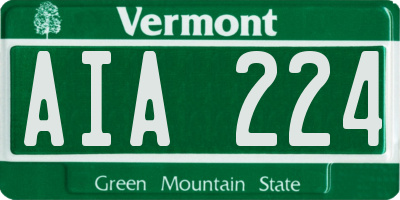 VT license plate AIA224