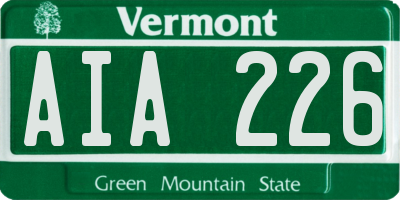 VT license plate AIA226