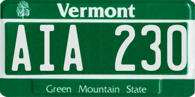 VT license plate AIA230
