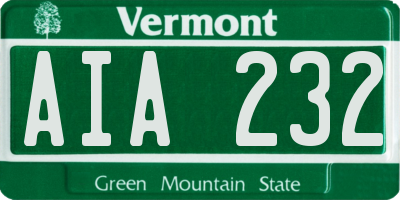 VT license plate AIA232