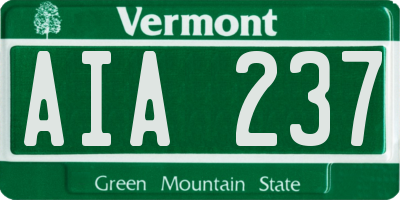 VT license plate AIA237