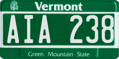 VT license plate AIA238