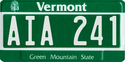 VT license plate AIA241