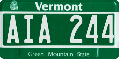 VT license plate AIA244