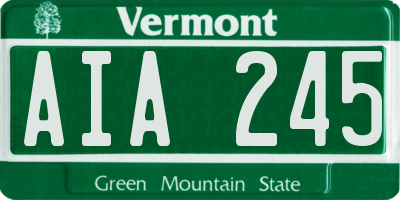 VT license plate AIA245