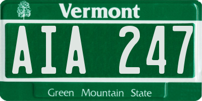 VT license plate AIA247