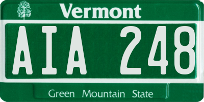 VT license plate AIA248
