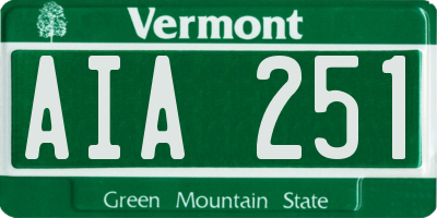 VT license plate AIA251