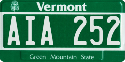 VT license plate AIA252