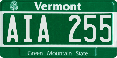 VT license plate AIA255