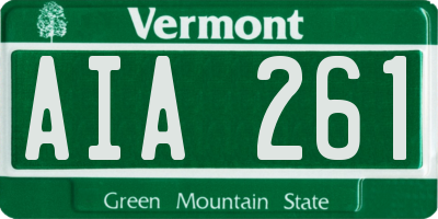 VT license plate AIA261