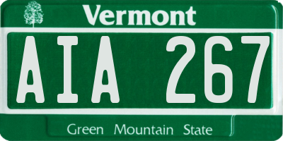 VT license plate AIA267