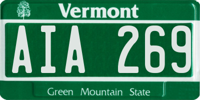 VT license plate AIA269