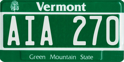 VT license plate AIA270