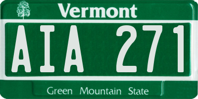 VT license plate AIA271