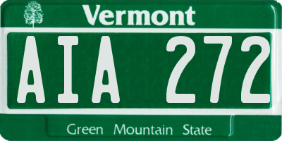 VT license plate AIA272
