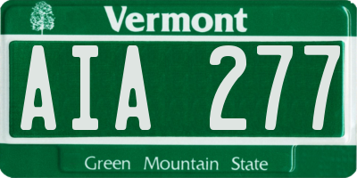 VT license plate AIA277