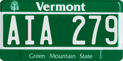 VT license plate AIA279