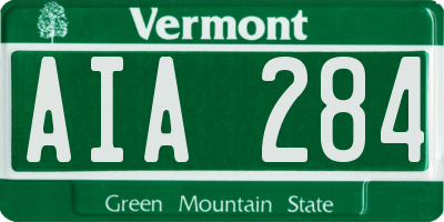 VT license plate AIA284