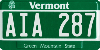 VT license plate AIA287