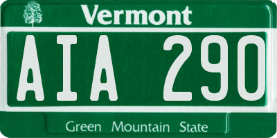 VT license plate AIA290