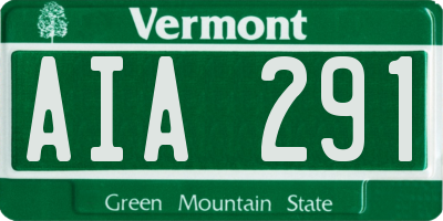 VT license plate AIA291