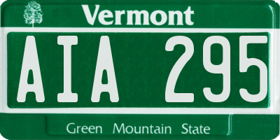 VT license plate AIA295