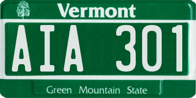 VT license plate AIA301