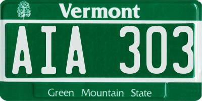 VT license plate AIA303