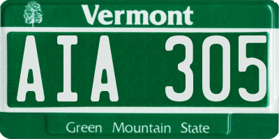 VT license plate AIA305