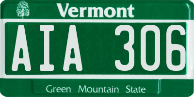 VT license plate AIA306