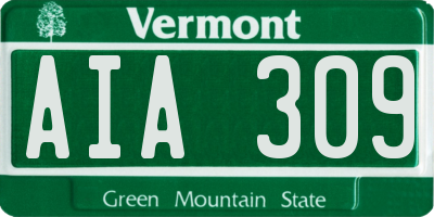 VT license plate AIA309