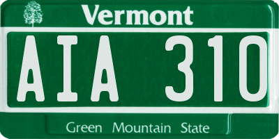VT license plate AIA310
