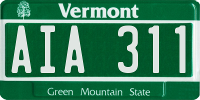 VT license plate AIA311