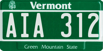VT license plate AIA312