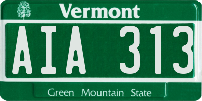 VT license plate AIA313