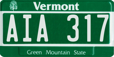 VT license plate AIA317