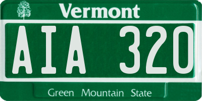 VT license plate AIA320