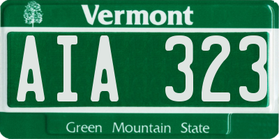 VT license plate AIA323