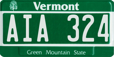 VT license plate AIA324
