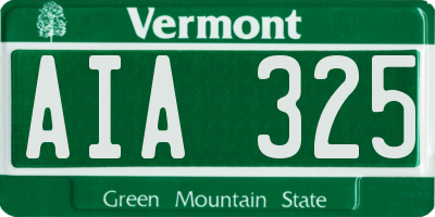 VT license plate AIA325