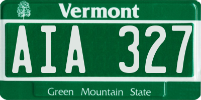 VT license plate AIA327